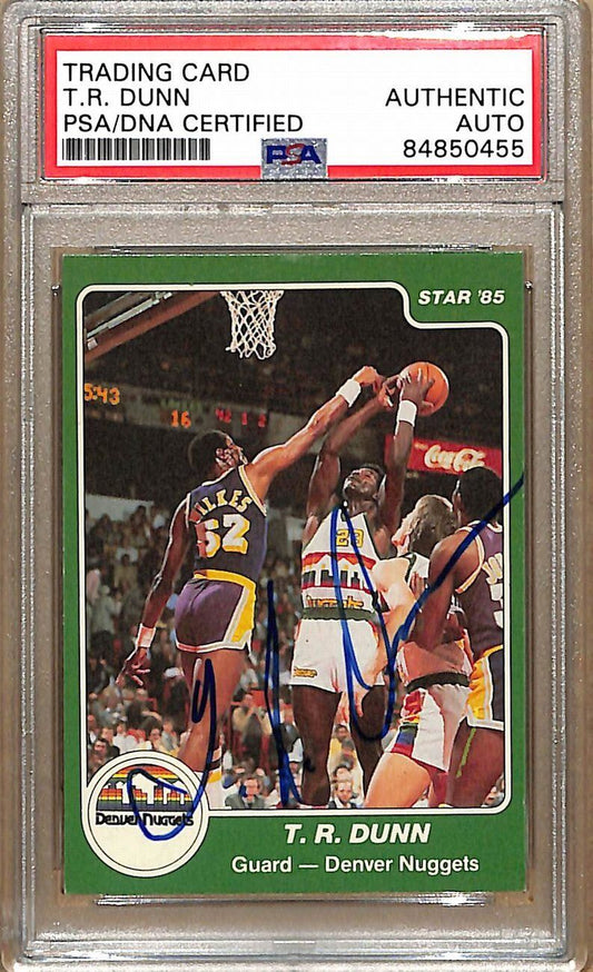 1984-85 Star Company #139 T.R. Dunn Nuggets Signed/Auto Card PSA/DNA 179110