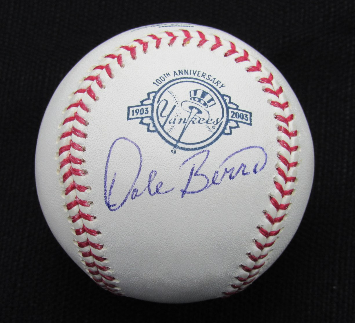 Dale Berra Signed/Auto Yankees 100th OML Baseball JSA 186843