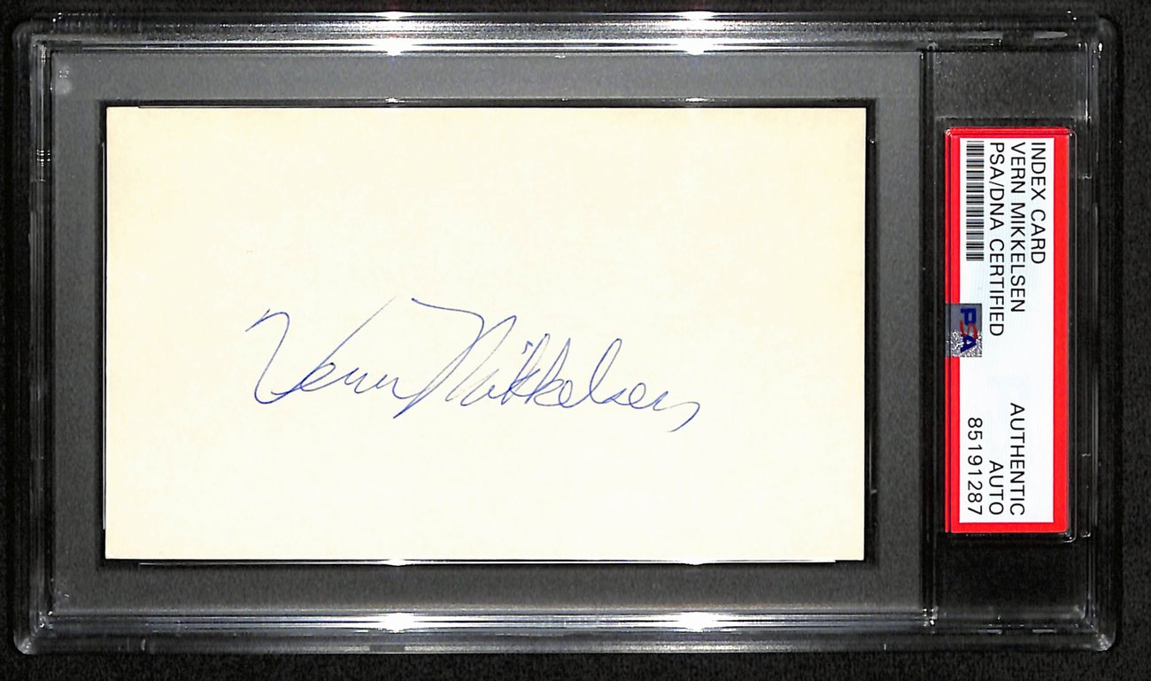 Vern Mikkelsen HOF Signed/Auto 3x5 Index Card Minneapolis Lakers PSA/DNA 188572