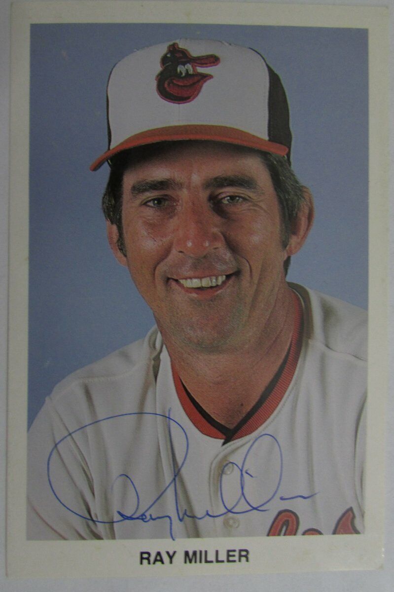 Ray Miller Baltimore Orioles Signed Team Issued  Postcard 149526