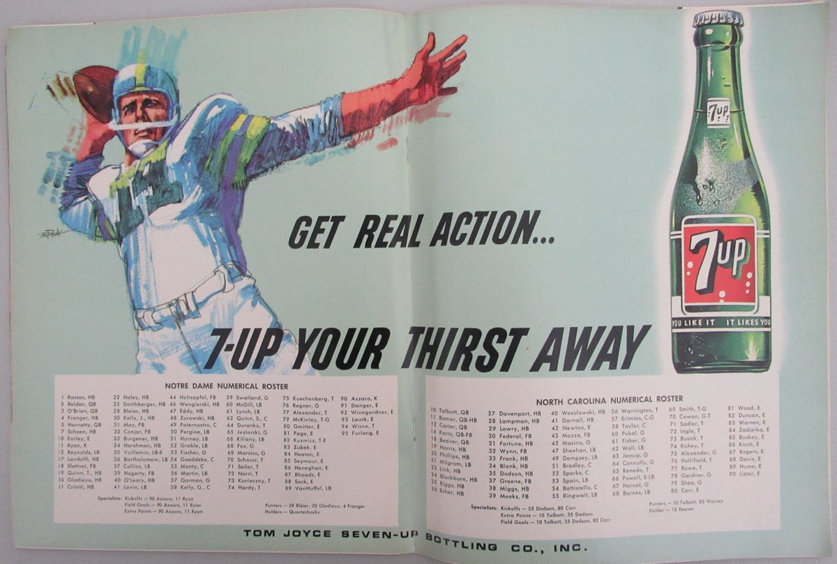 October 15, 1966 North Carolina vs. Notre Dame College Football Program