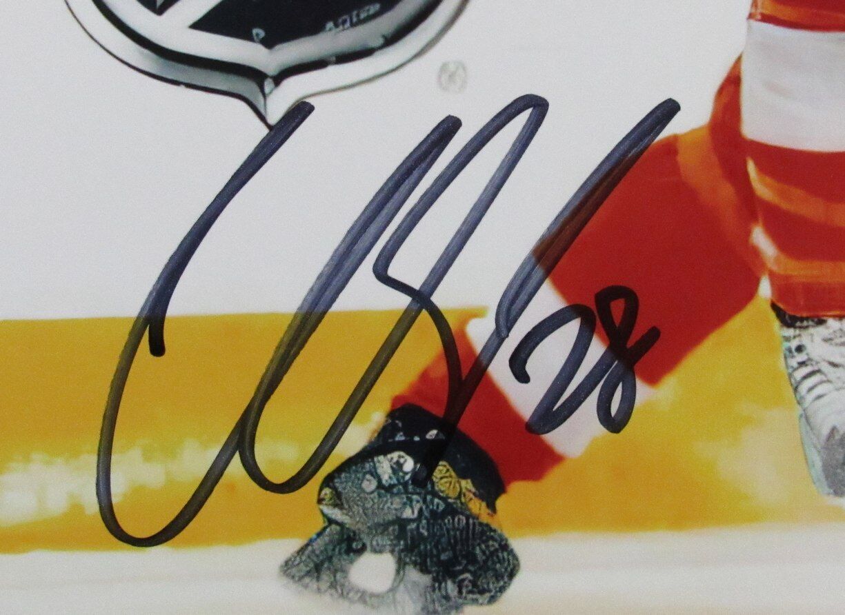 Claude Giroux Autographed 11x14 Photo Sidney Crosby Hit Flyers PSA/DNA