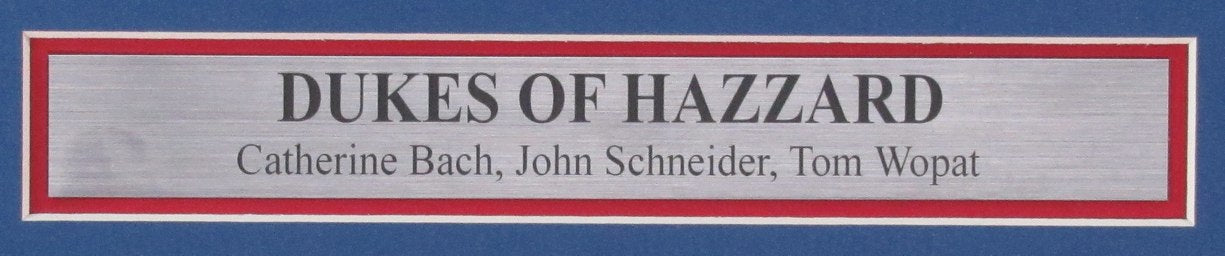 Dukes of Hazzard Signed License Plate & Photo Collage Framed PSA 142050