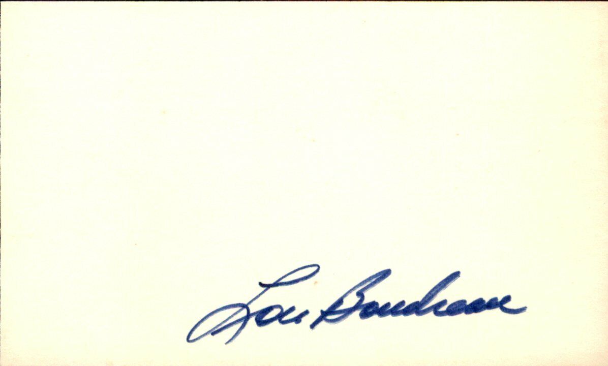 Lou Boudreau HOF Cleveland Indians d.2001 Signed/Auto 3x5 Index Card 162567