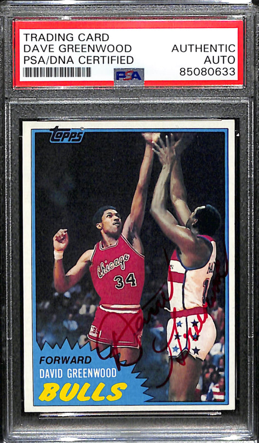 David Greenwood Signed 1981 Topps Card #67 Chicago Bulls PSA/DNA 185080