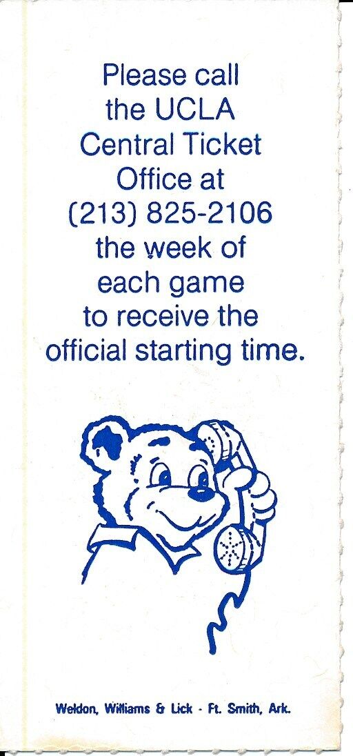 1985 UCLA Bruins vs. Oregon State Football Game Ticket Stub 148658