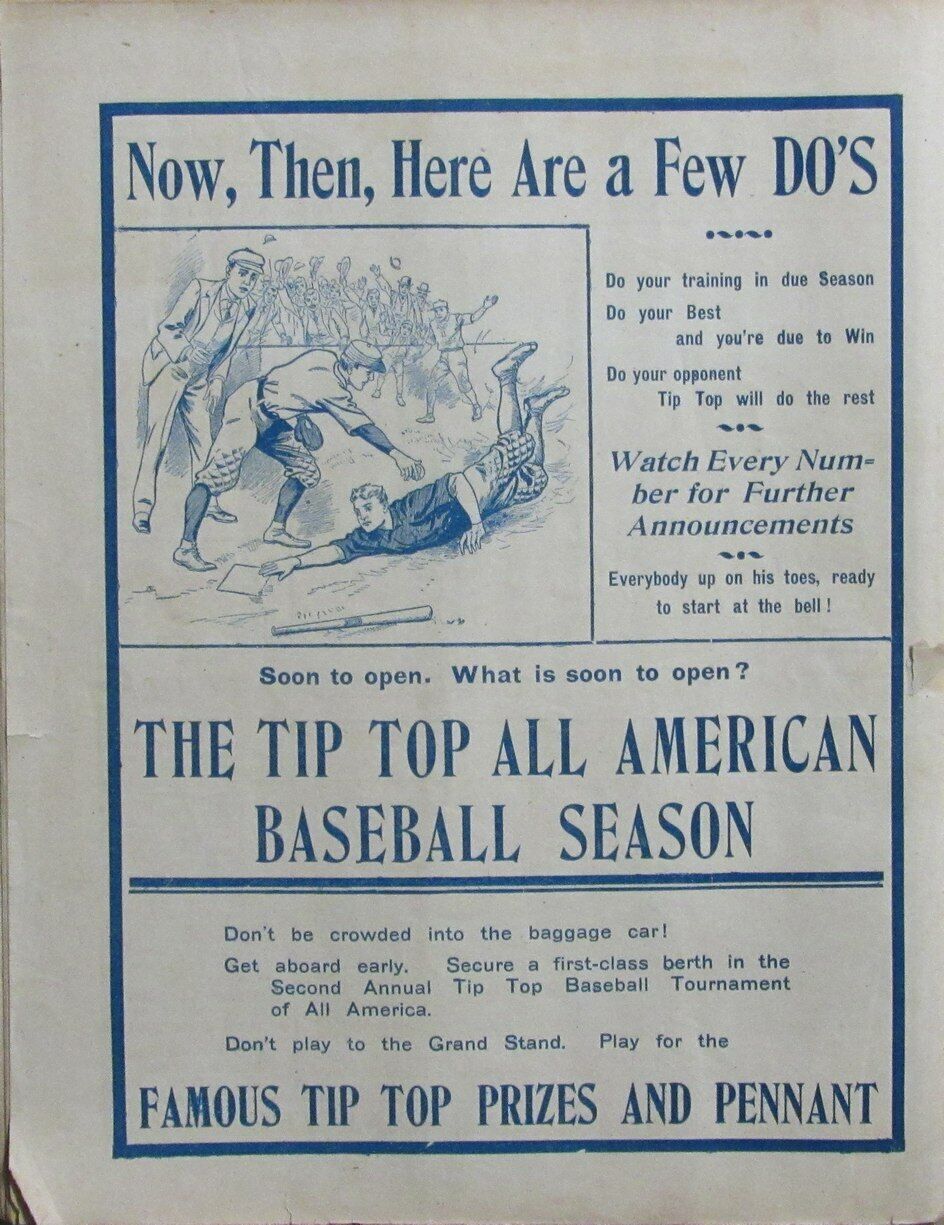 Vintage April 25, 1903 New York Baseball Tip Top Weekly No. 367 Magazine 165298