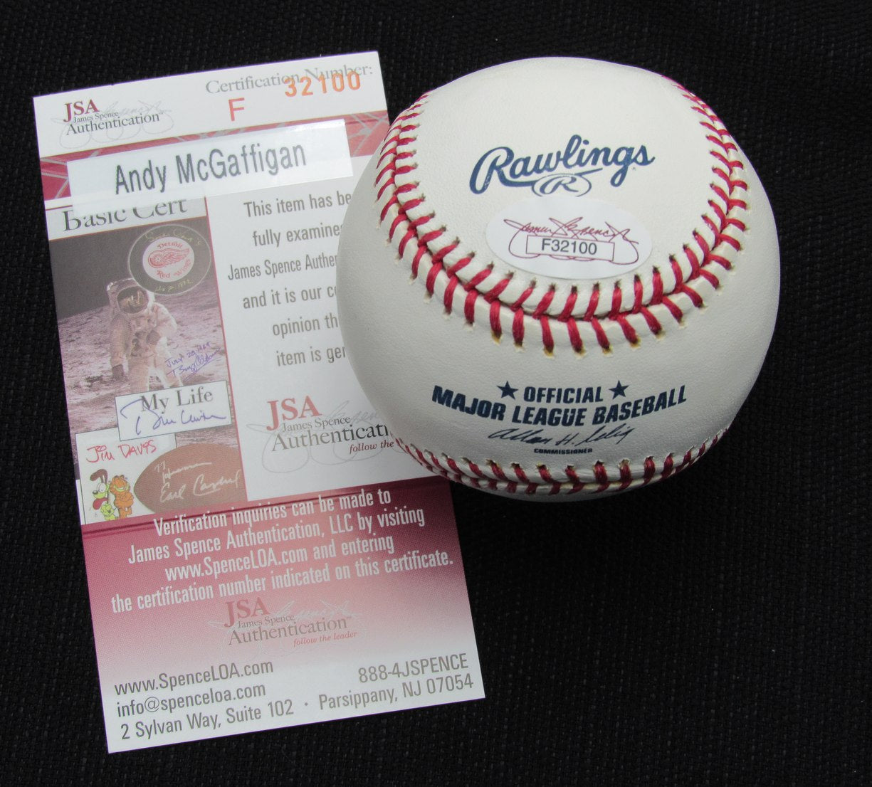 Andy McGaffigan Signed/Auto Yankees 100th OML Baseball JSA 186771
