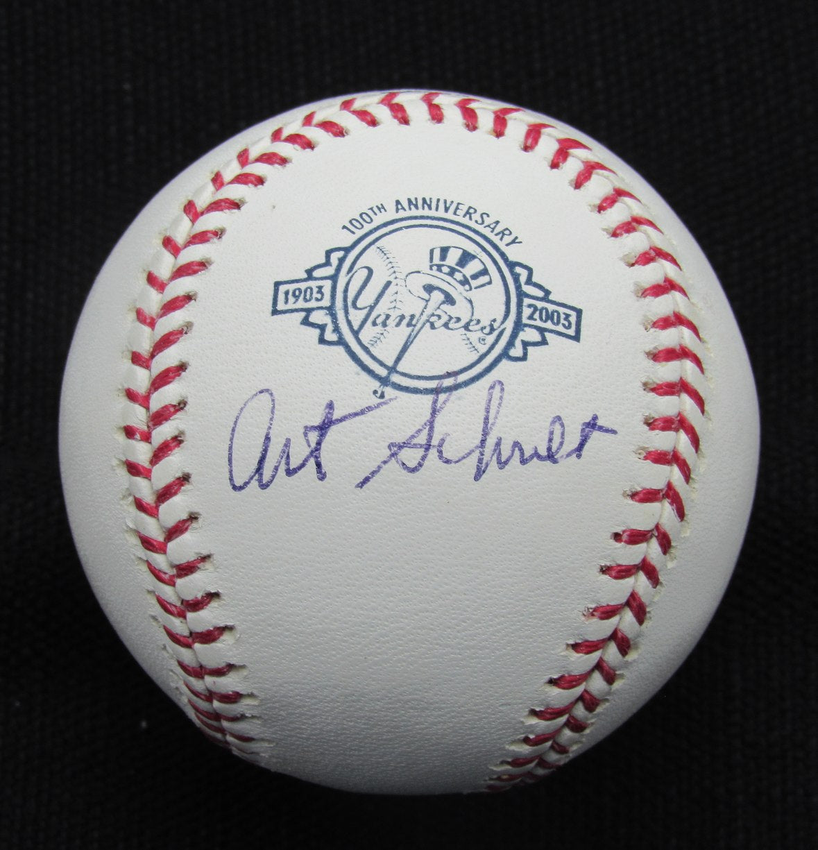 Art Schult Signed/Auto Yankees 100th OML Baseball JSA 186948