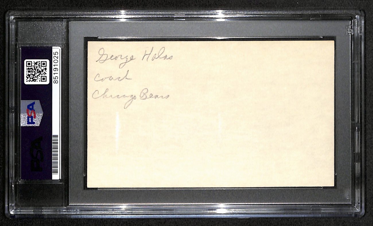 George Halas HOF Signed/Auto 3x5 Index Card Chicago Bears PSA/DNA 187482