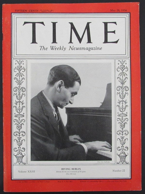 Time Magazine Vol XXIII No 22 May 28, 1934 Irving Berlin 183248