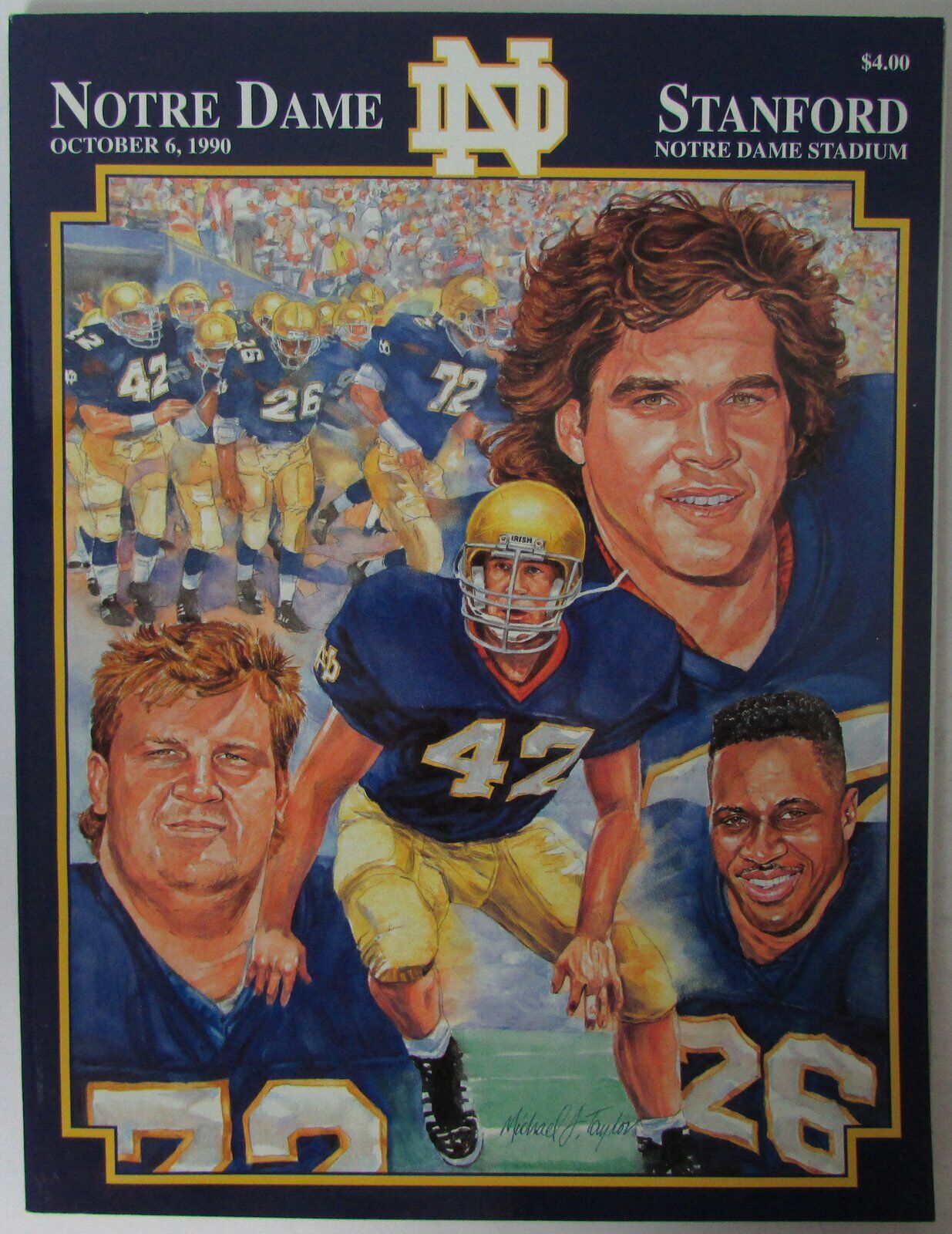1990 Stanford vs. Notre Dame Football Game Program 145363