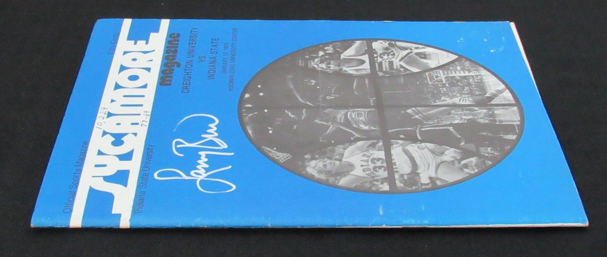 Larry Bird HOF Signed/Auto 1979 College Basketball Program Indiana State 189246