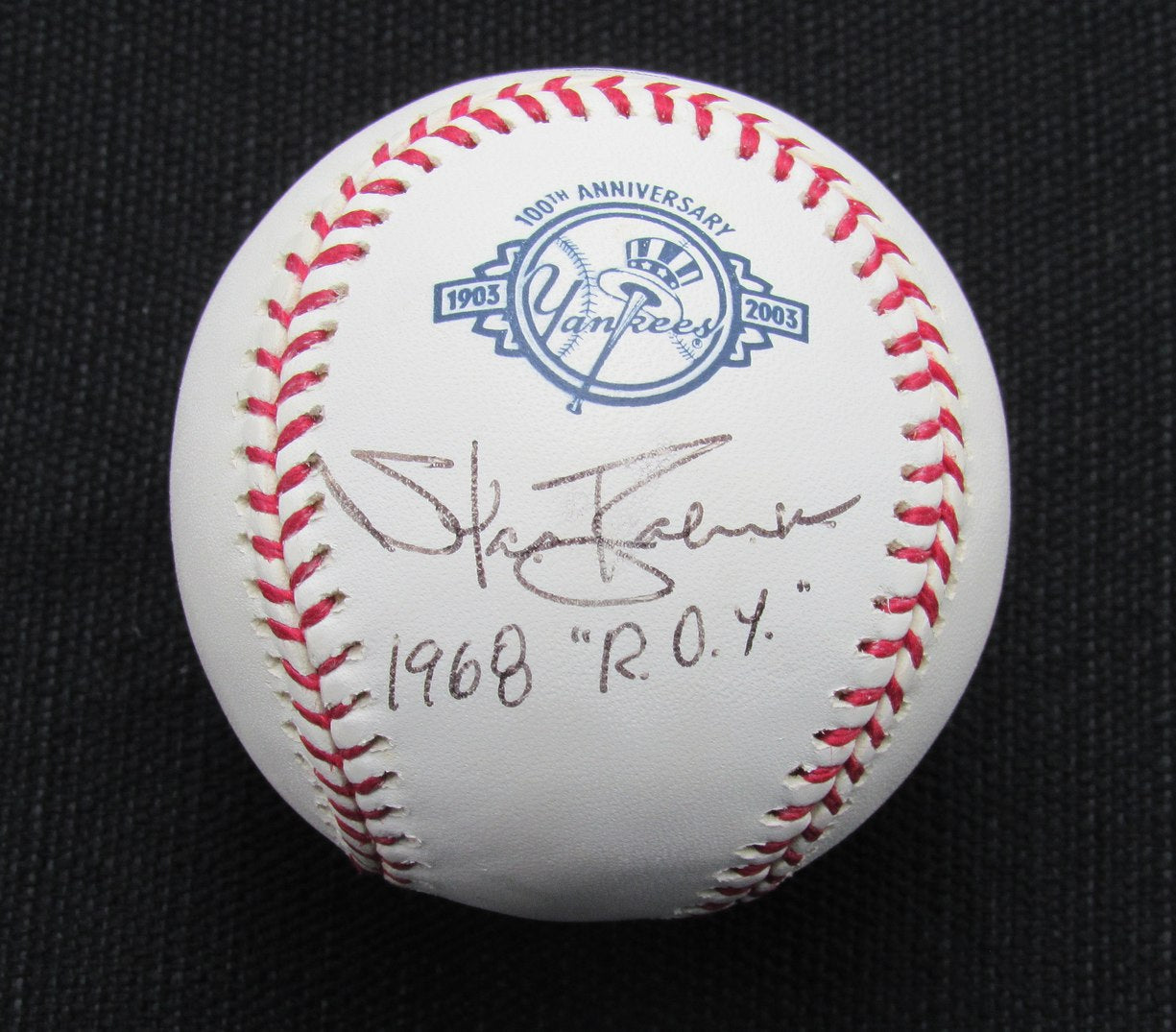 Stan Bahnson Signed/Auto Yankees 100th OML Baseball PSA/DNA Inscr 186977