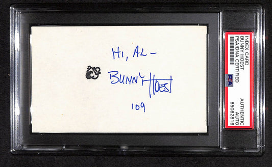 Bunny Hoest Autographed/Inscribed 3x5 Index Card Cartoonist PSA/DNA 184279