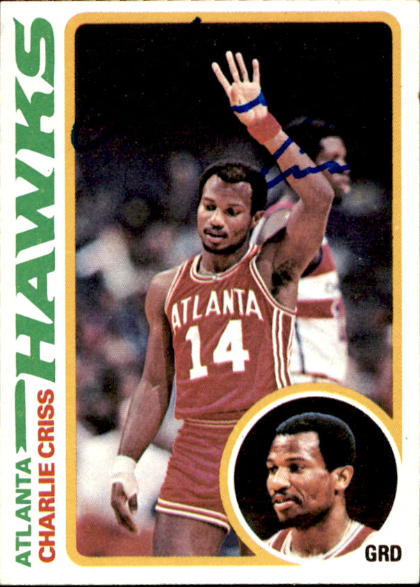 Charlie Criss Autographed 1978-79 TOPPS RC Basketball Card #87 Hawks 183069