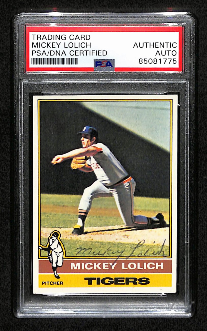 Mickey Lolich Signed 1976 Topps Card #385 Detroit Tigers PSA/DNA 184513
