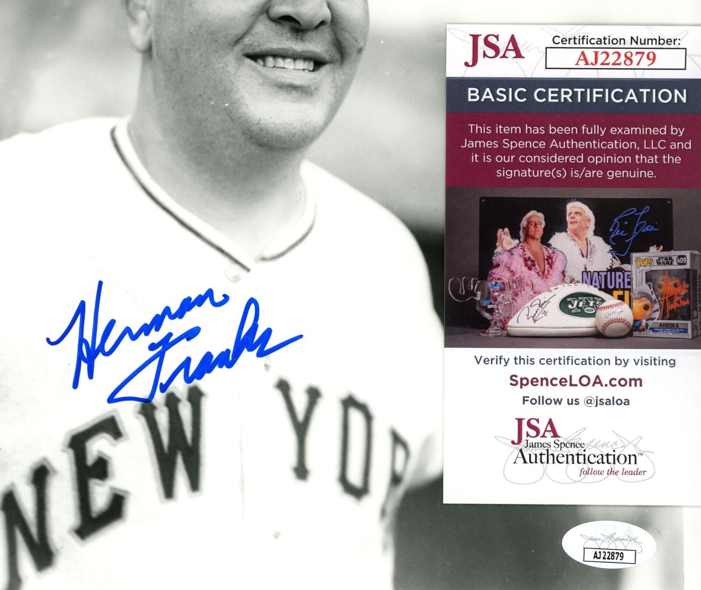 Herman Franks Autographed 8x10 Photo New York Giants JSA 177868