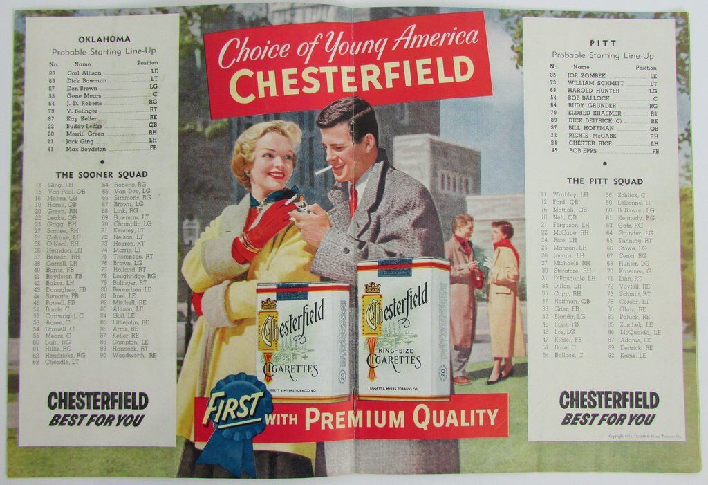 1953 Oklahoma Sooners vs. Pitt Football Program 138139