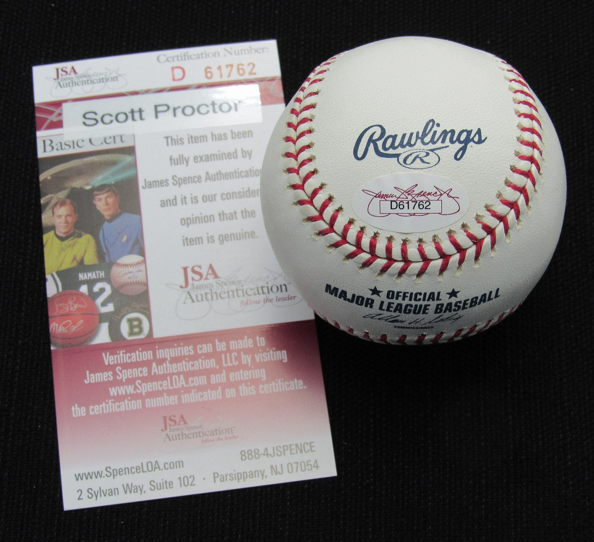 Scott Proctor Signed/Auto Yankees 100th OML Baseball JSA Inscr 186867