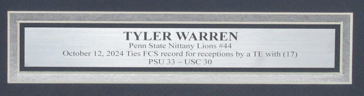 Tyler Warren Signed/Inscribed 16x20 Photo Penn State vs. USC Framed JSA 192121