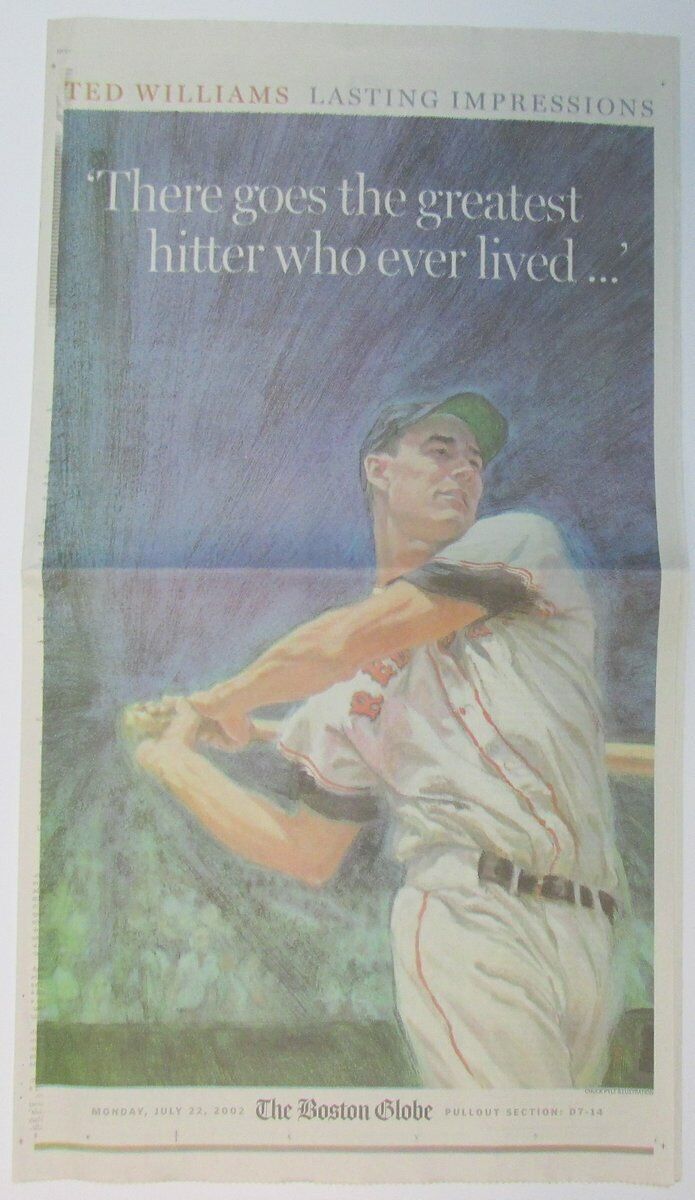 Ted Williams Boston Red Sox Memories 2002 Boston Globe Newspaper 147863