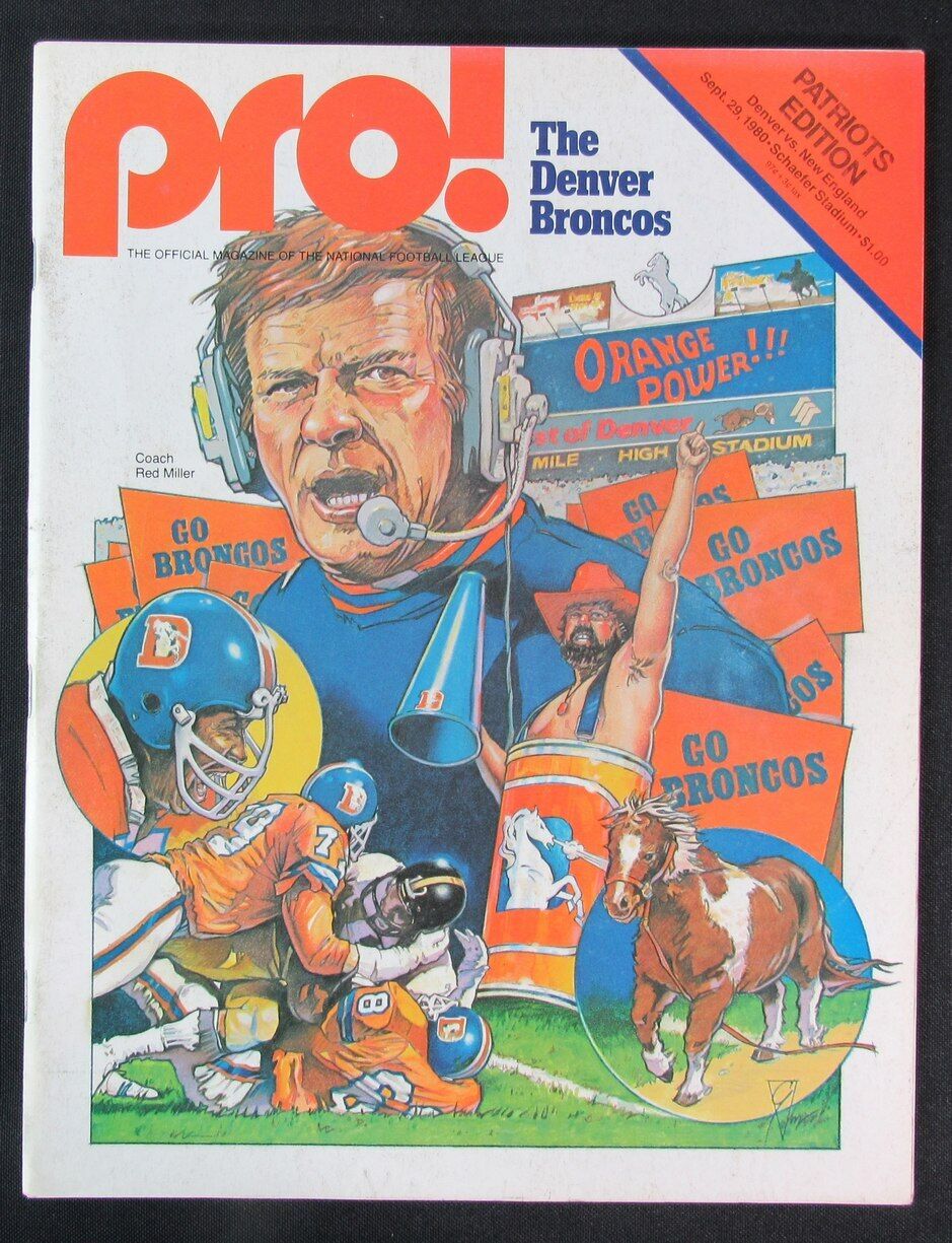 1980 Pro! Denver Broncos vs. New England Patriots Program 09/29