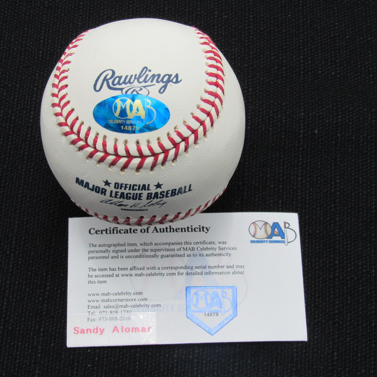 Sandy Alomar Signed/Auto Yankees 100th OML Baseball MAB 187046