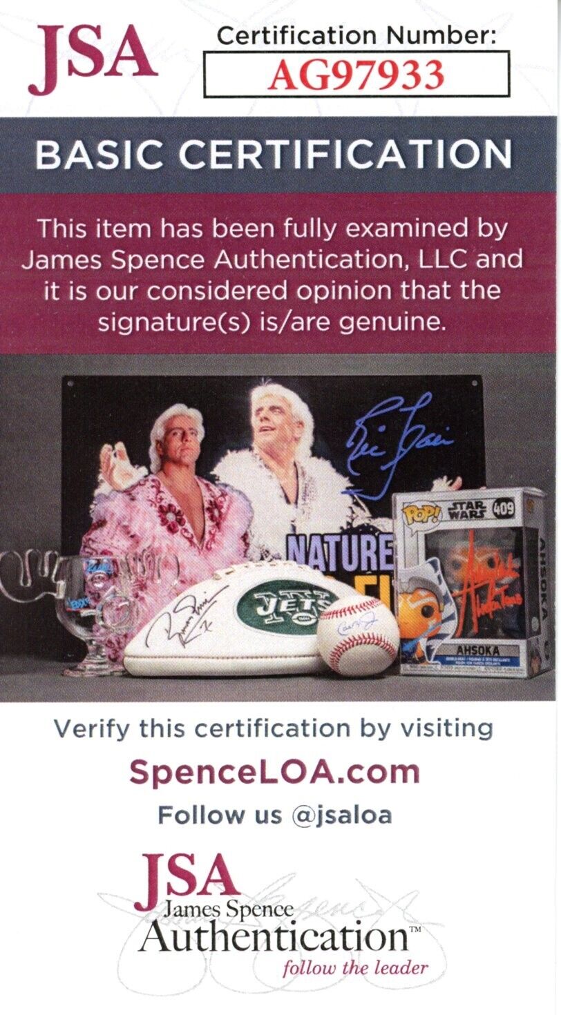 Larry Little HOF Autographed/Inscr Goal Line Art GLAC Postcard Dolphins JSA