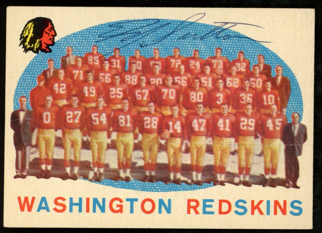 1959 TOPPS Football Card #91 Signed/Auto Ed Sutton Washington Redskins