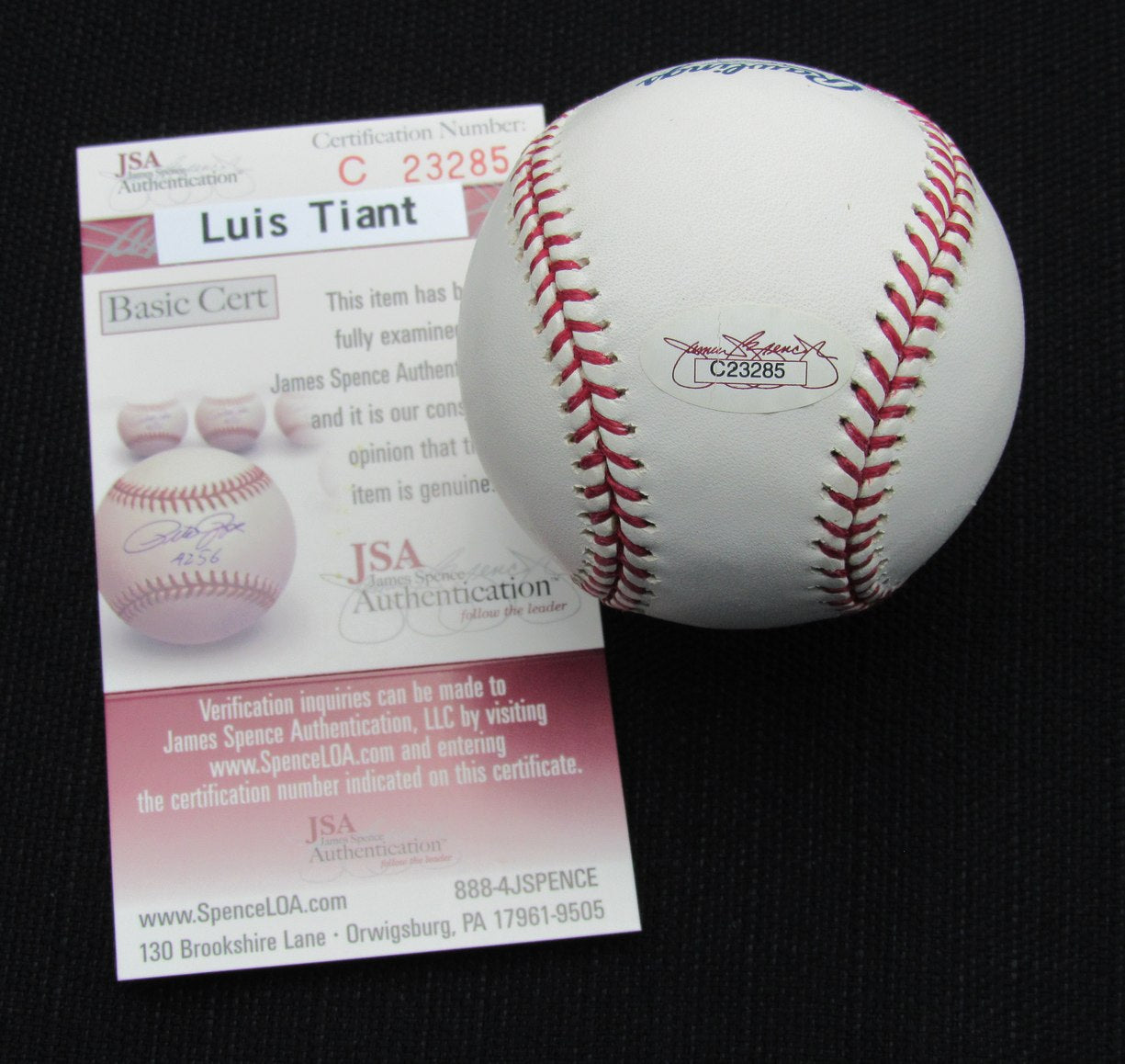 Luis Tiant Signed/Auto Yankees 100th OML Baseball JSA 186692