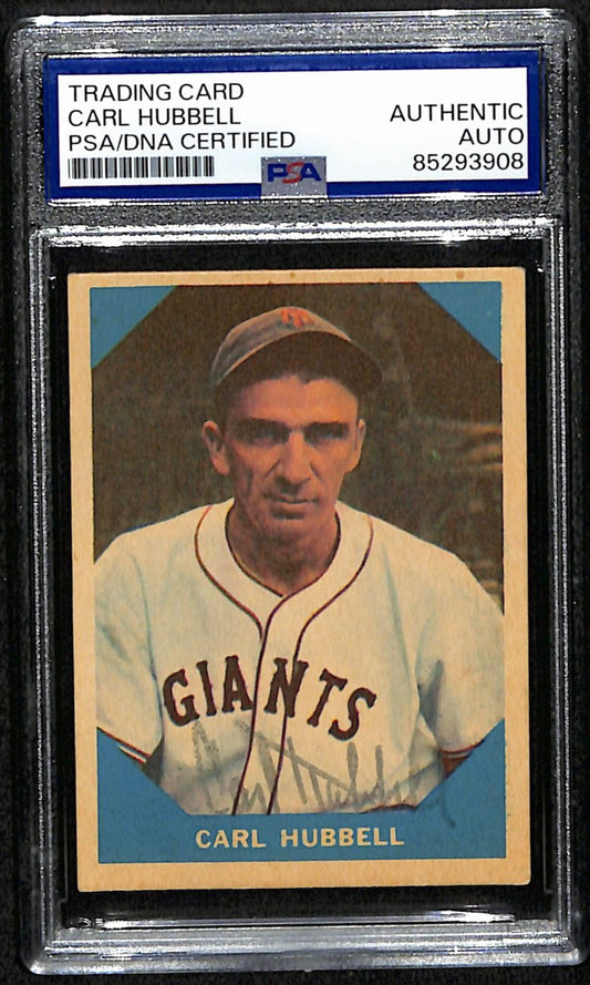 Carl Hubbell HOF Signed/Autographed 1960 Fleer Card #4 NY Giants PSA/DNA 190907