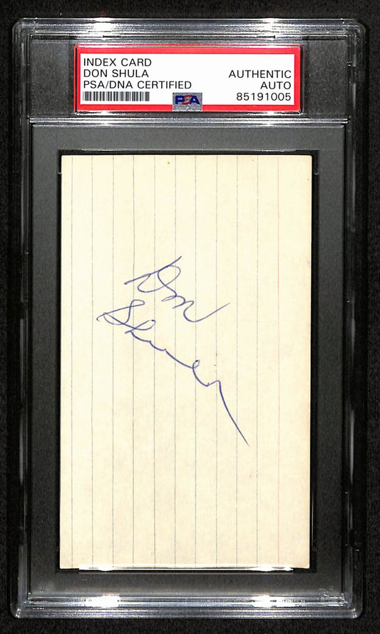 Don Shula HOF Signed/Auto 3x5 Index Card Miami Dolphins PSA/DNA 187460