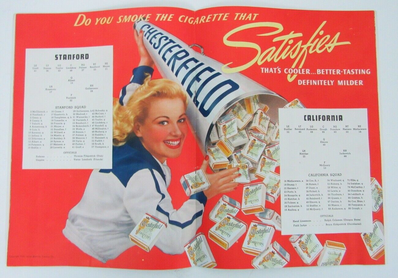 1940 Stanford vs. California College Football Game Program 151849