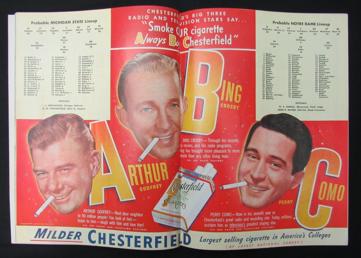 11/5/1949 Notre Dame vs. Michigan State Program 185942