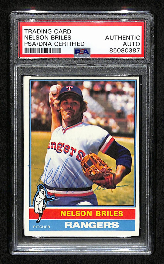 Nelson Briles Signed 1976 Topps Card #569 Texas Rangers PSA/DNA 184407