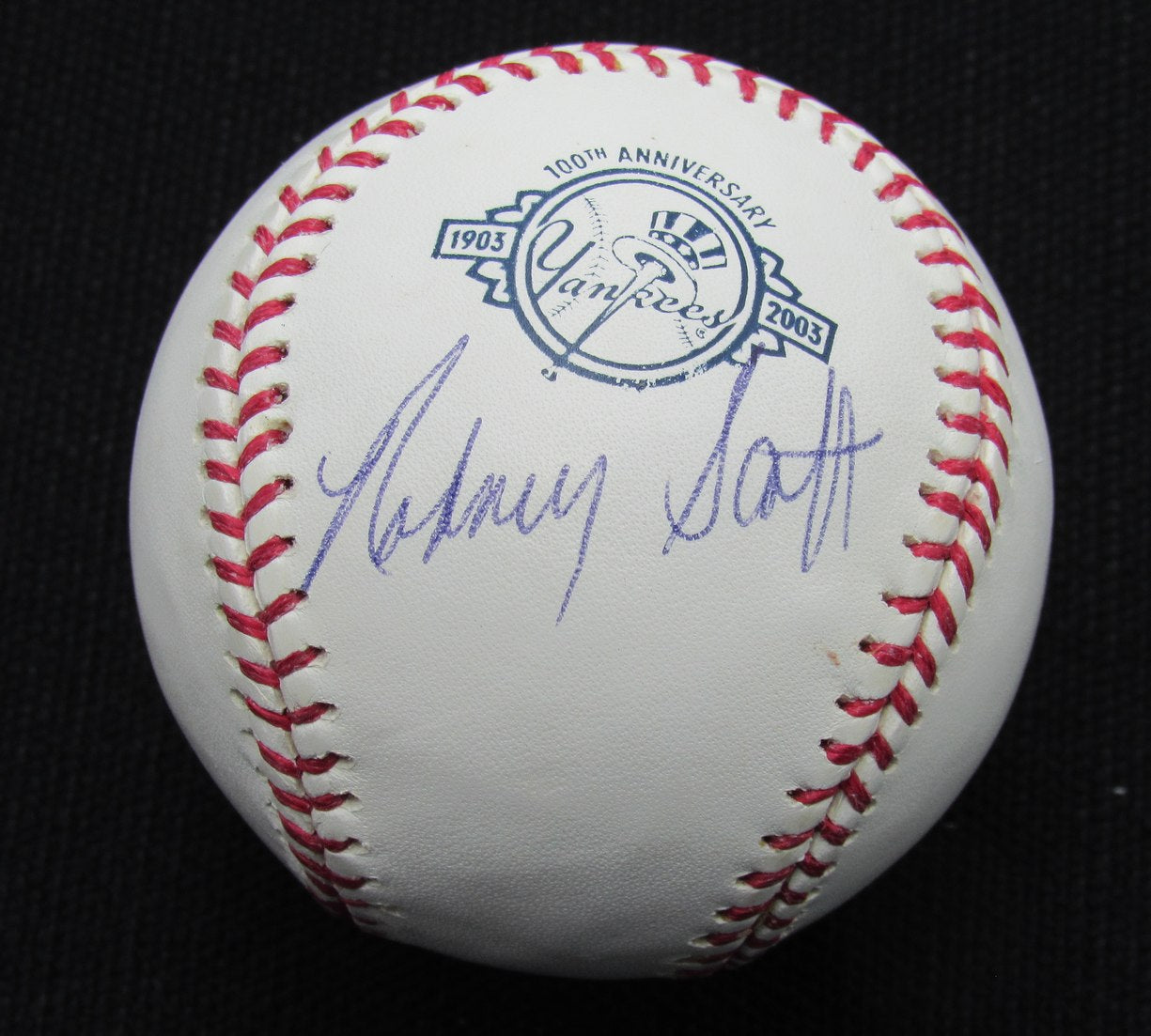 Rodney Scott Signed/Auto Yankees 100th OML Baseball JSA 186878