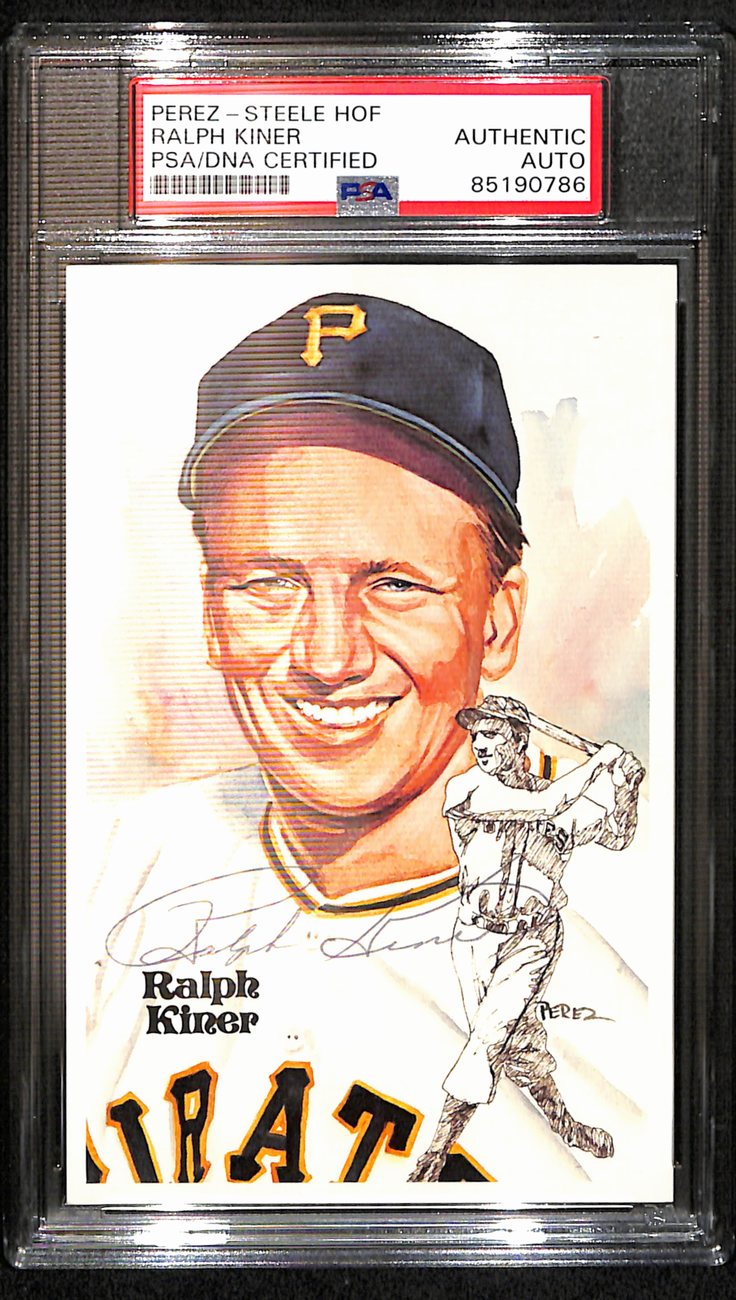 Ralph Kiner HOF Signed 1981 Perez Steele Postcard Pirates PSA/DNA 187415