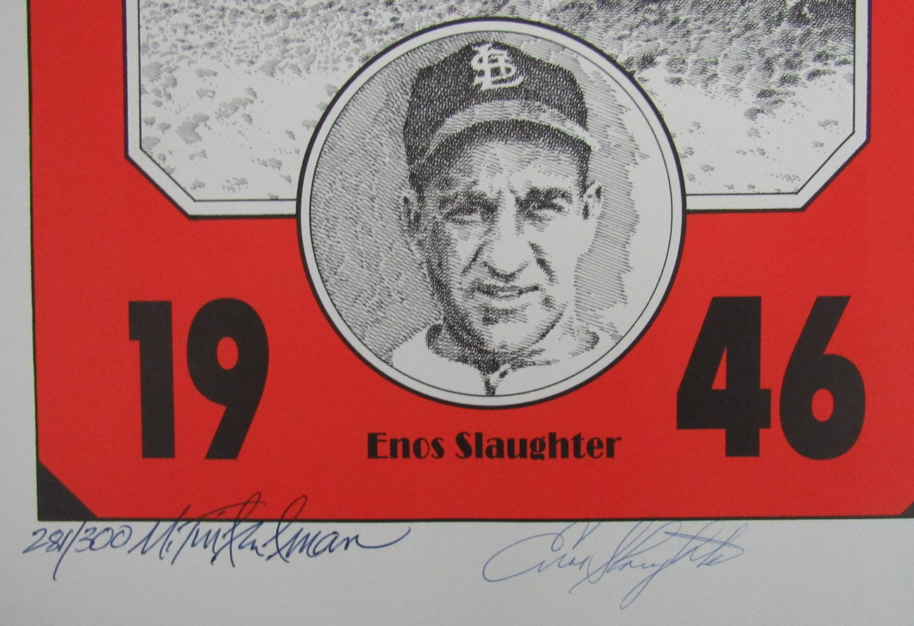 Enos Slaughter HOF St. Louis Cardinals Signed/Autographed 11x15 Sketch 163983