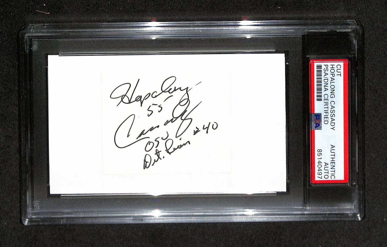 Hopalong Cassady Autographed 3x5 Cut Card PSA/DNA 186561