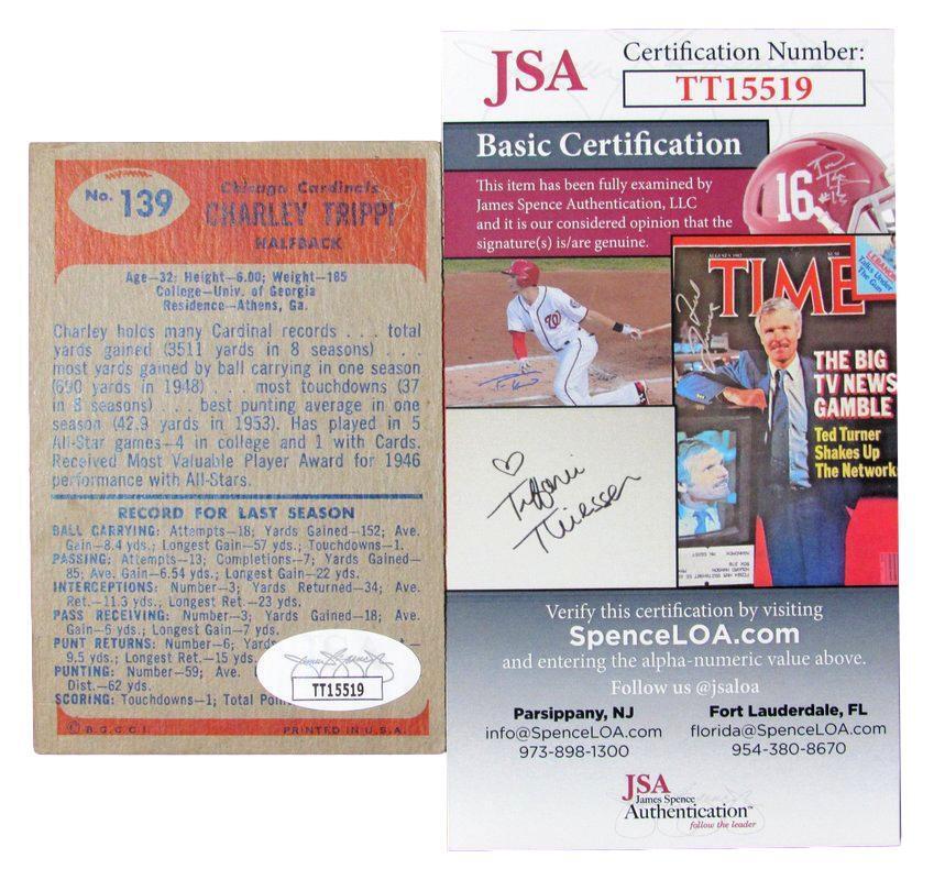 1955 Bowman Charley Trippi Cardinals HOF Signed/Autograph Football Card JSA