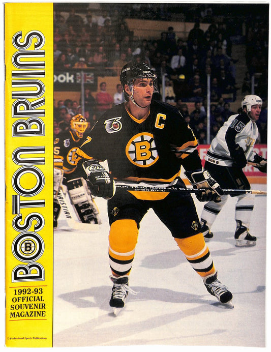 1992-93 Boston Bruins Offical Souvenir Magazine Ray Bourque HOF Cover 181783