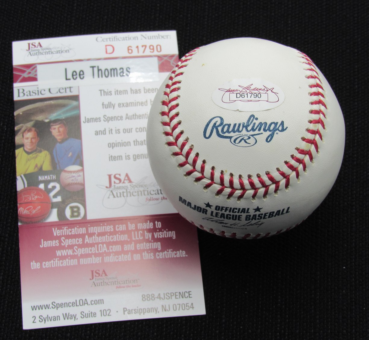 Lee Thomas Signed/Auto Yankees 100th OML Baseball JSA Inscr 186841