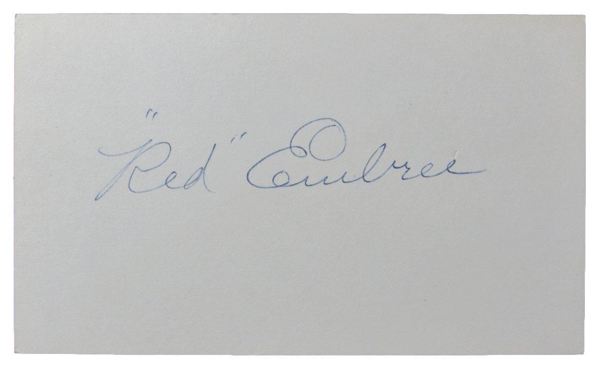 "Red" Embree Cleveland Indians Autographed/Signed 3x5 Index CArd