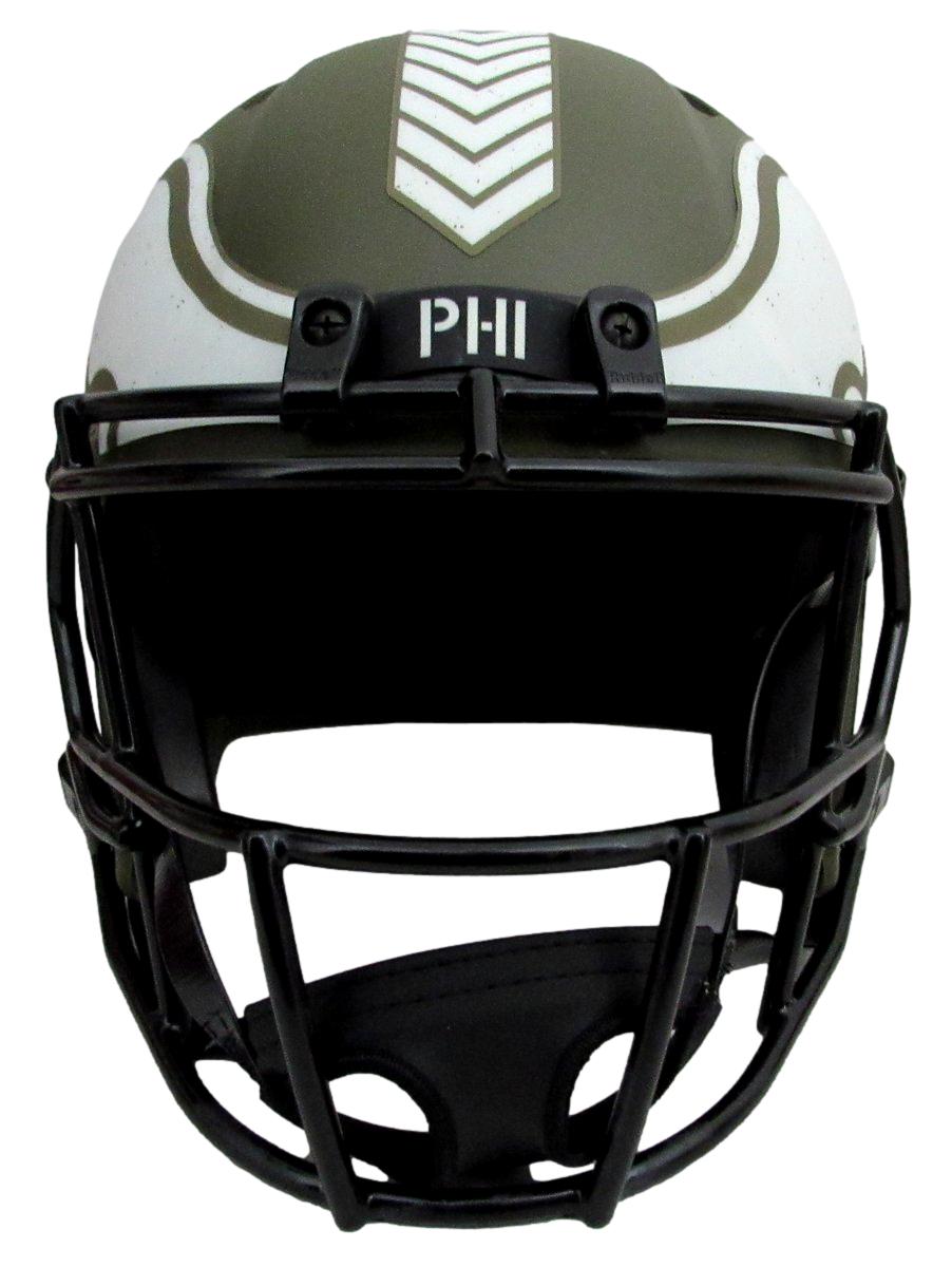 Brian Dawkins Signed Salute to Service Full Size Replica Helmet PSA 191833