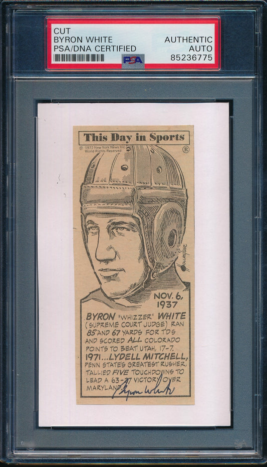 Byron "Whizzer" White CFB HOF Signed Cut on 3x5 Card Colorado  PSA/DNA 188300
