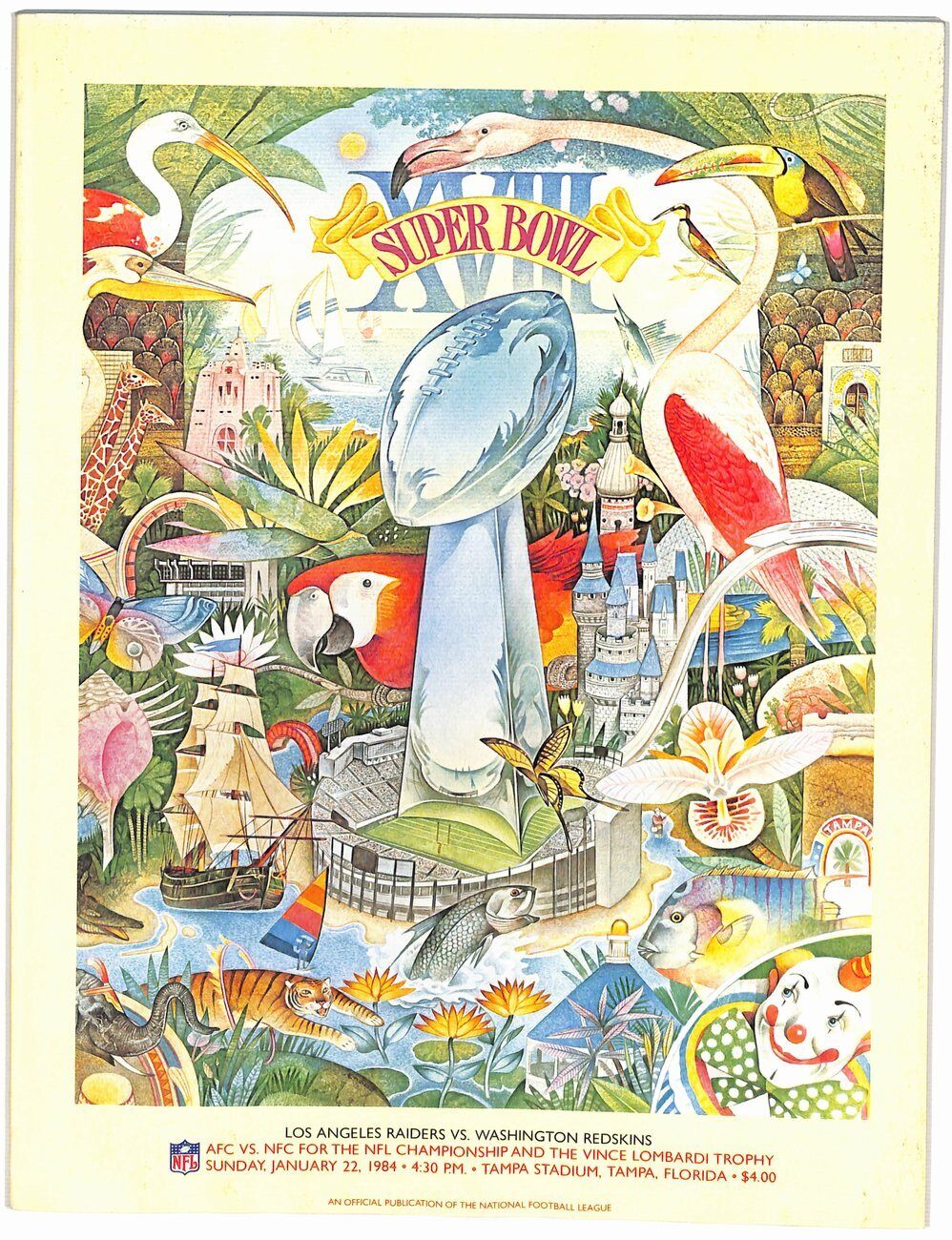 Super Bowl XVIII Game Program Raiders vs. Redskins Marcus Allen MVP 181637