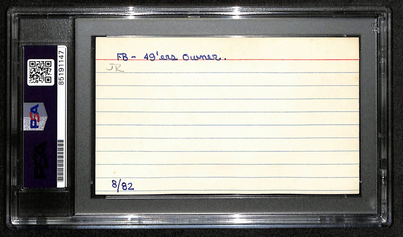 Eddie Debartolo HOF Signed/Auto 3x5 Cut Card San Francisco 49ers PSA/DNA 187490