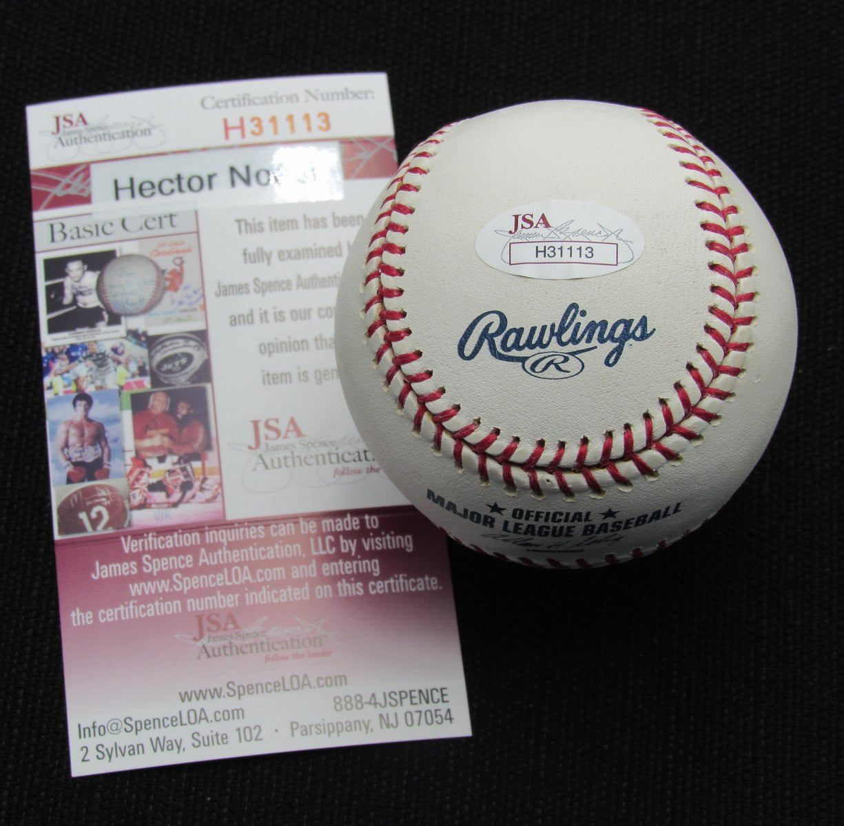 Hector Noesi Signed/Auto Yankees 100th OML Baseball JSA Inscr 186958