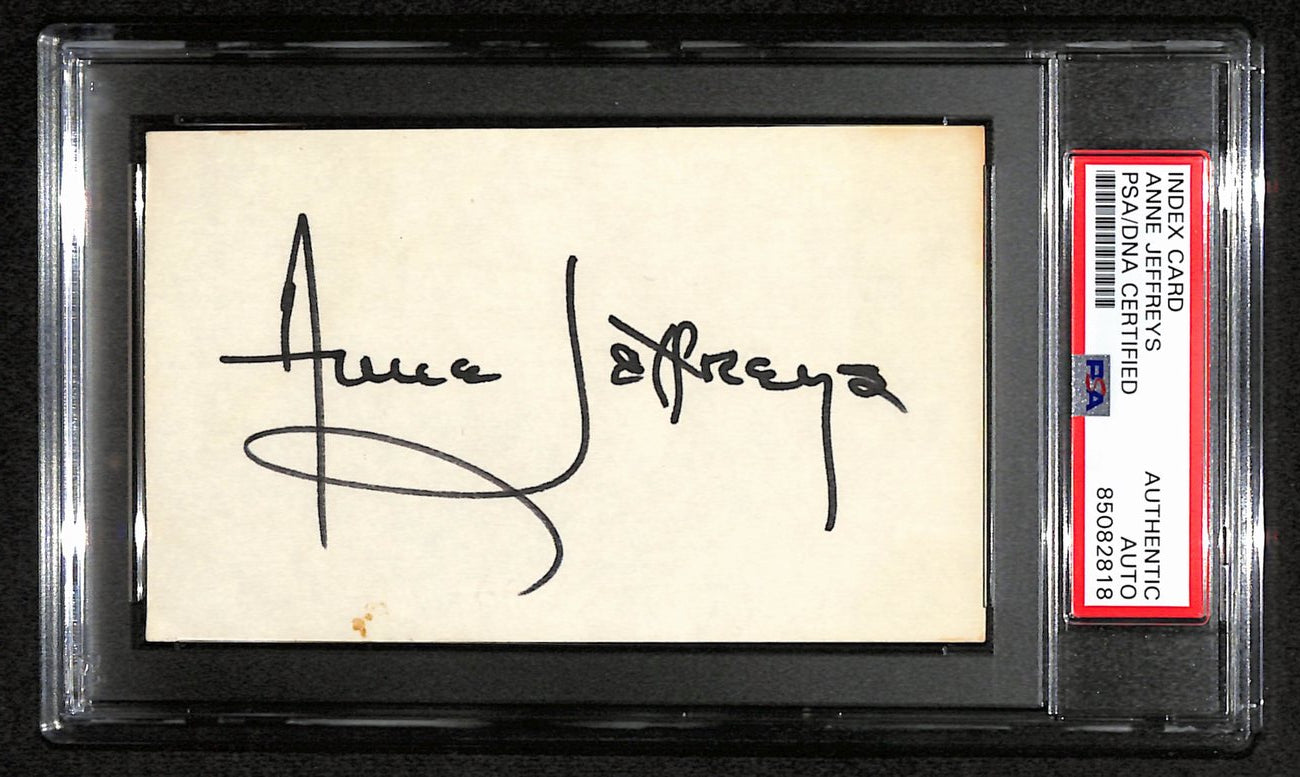 Anne Jeffreys Signed 3x5 Index Card Actress PSA/DNA 184304